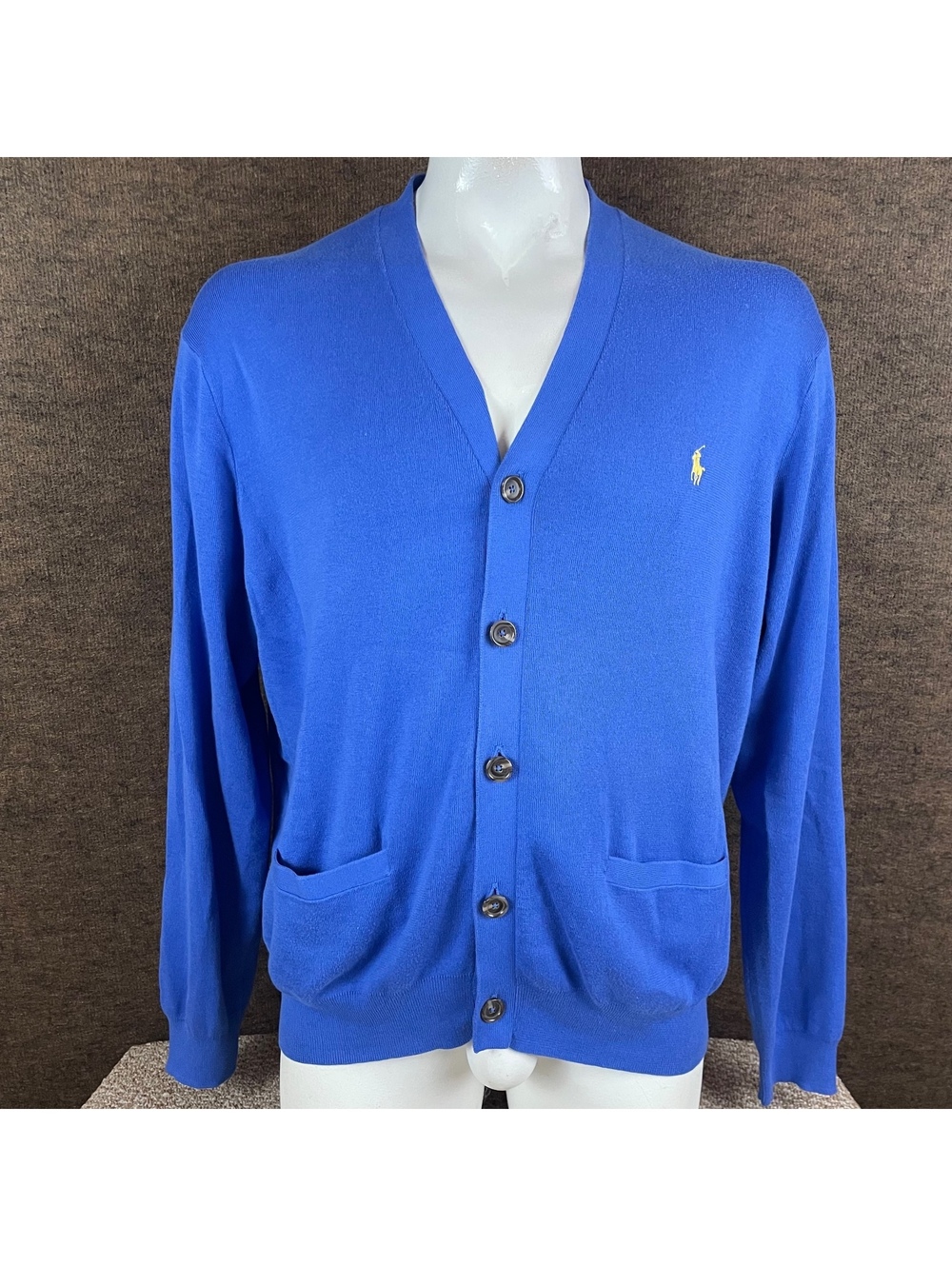 Vintage Polo Ralph Lauren Cardigan Sweater Men’s 2XL Pima Cotton Varsity A97